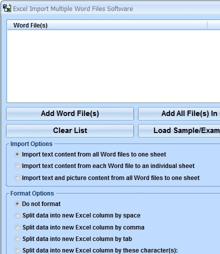 Excel Import Multiple Word Files Software Screenshot 1