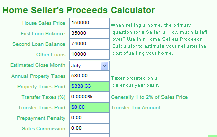 MoneyToys Home Sellers Calculator Screenshot 1