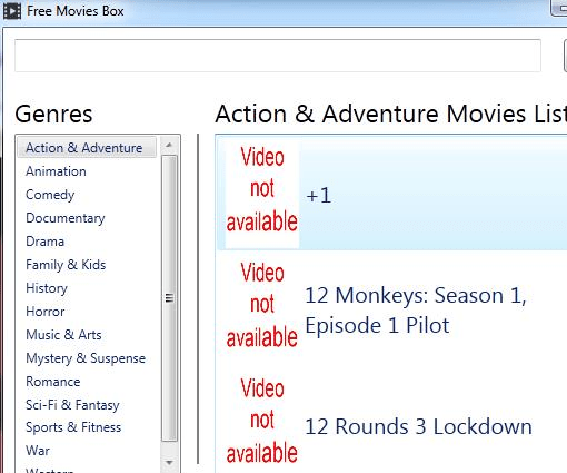 Free Movies Box Screenshot 1