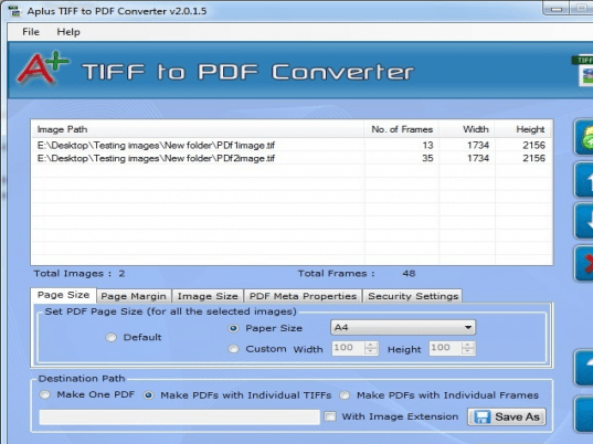 Aplus TIFF to PDF Converter Screenshot 1