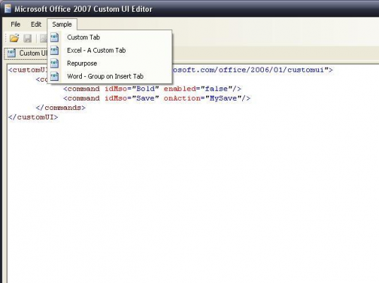 Microsoft Office 2007 Custom UI Editor Screenshot 1