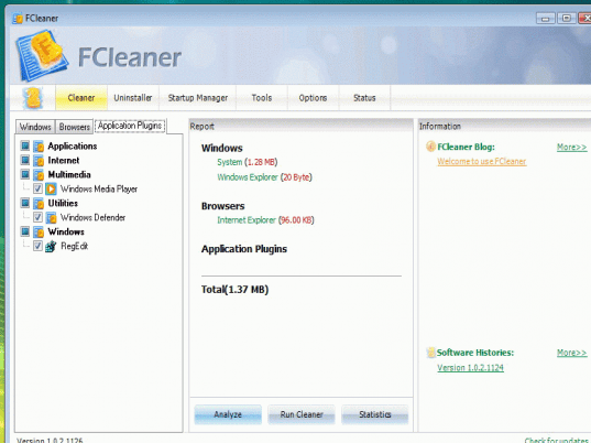 FCleaner Screenshot 1