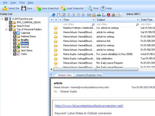 Outlook Repair Screenshot 1