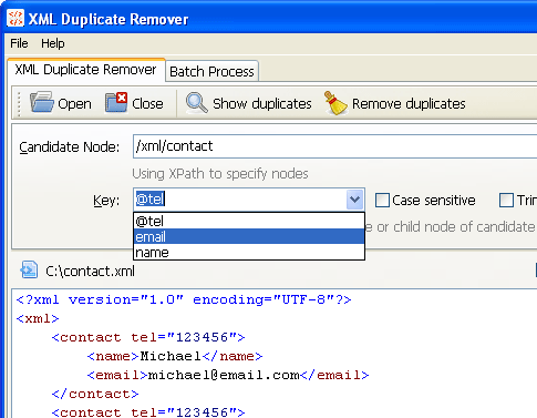 XML Duplicate Remover Screenshot 1
