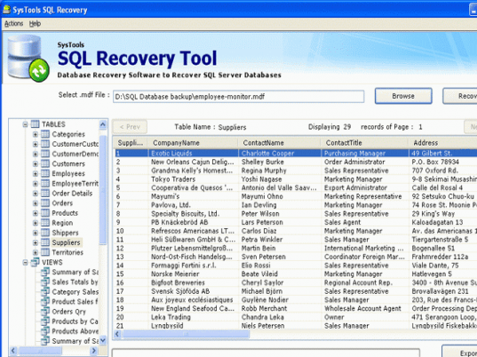 SysTools SQL Recovery Screenshot 1