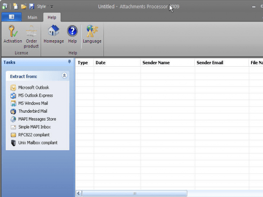 Attachments Processor 2009 Screenshot 1