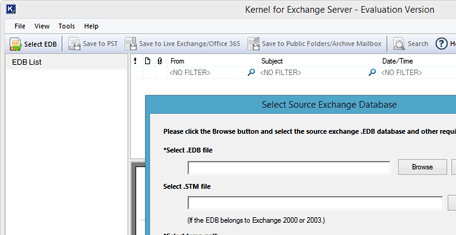 Exchange Database Repair Software Screenshot 1