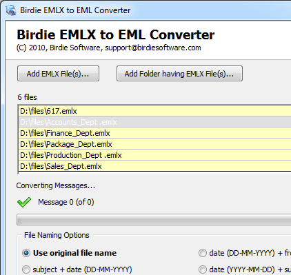 Birdie EMLX to EML Converter Screenshot 1
