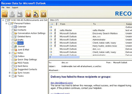 Outlook File Recovery Utility Screenshot 1