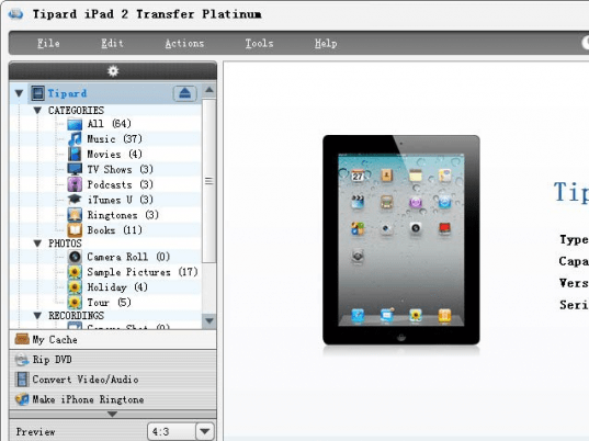 Tipard iPad 2 Transfer Platinum Screenshot 1