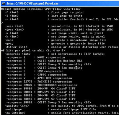 PDF to PCX Console Converter Screenshot 1