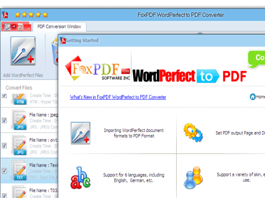 FoxPDF WordPerfect to PDF Converter Screenshot 1
