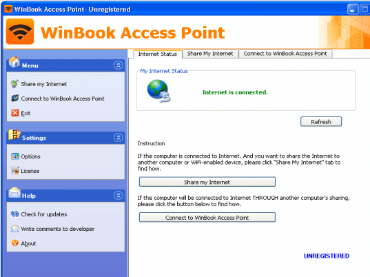 WinBook Access Point Screenshot 1