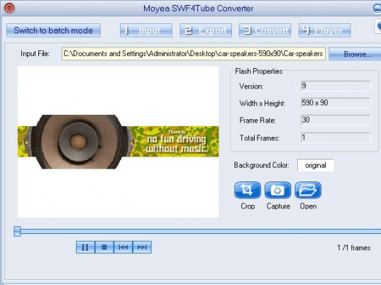 Moyea SWF4Tube Converter Screenshot 1