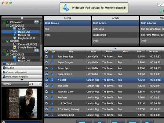 4Videosoft iPod Manager Screenshot 1