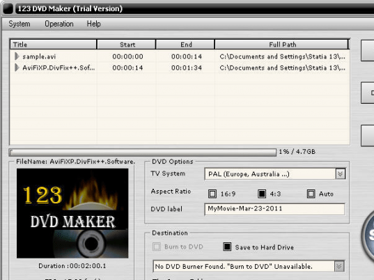 123 DVD Maker Screenshot 1