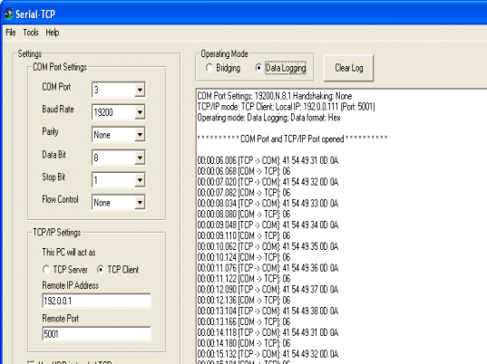 Serial TCP Screenshot 1