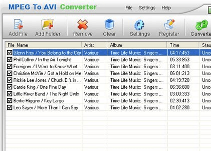 MPEG To AVI Converter Screenshot 1
