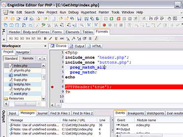 EngInSite PHP Editor (IDE) Screenshot 1