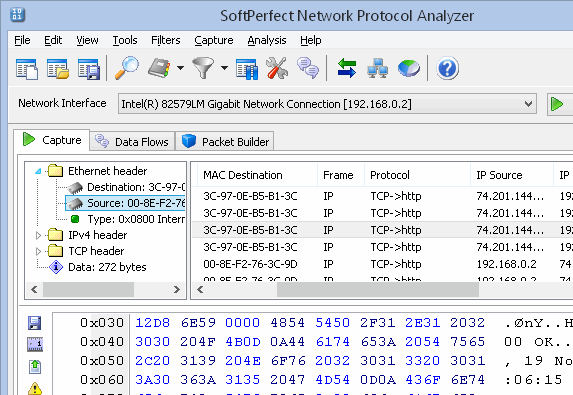 Softperfect Network Sniffer Screenshot 1