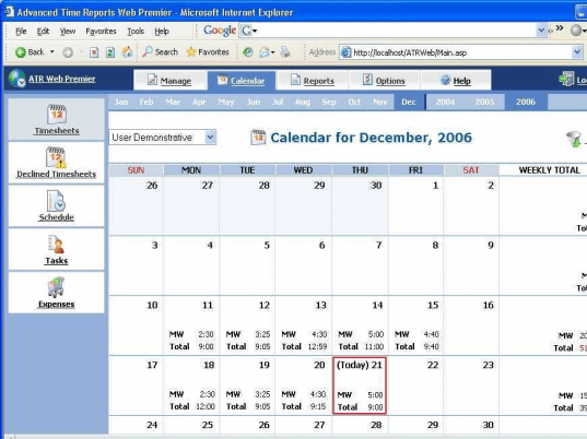 Advanced Time Reports Web Premier Screenshot 1