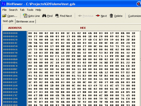BinViewer - binary file viewer Screenshot 1