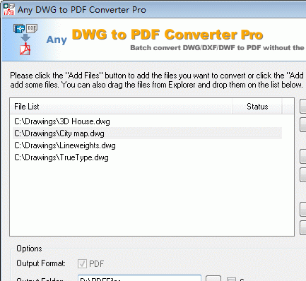 DWG to PDF Converter Pro Std Screenshot 1