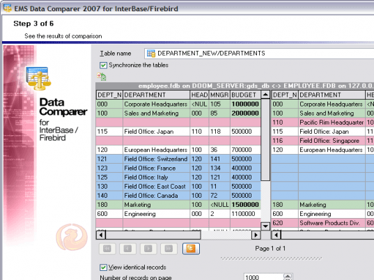 EMS Data Comparer 2007 for InterBase/Firebird Screenshot 1