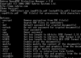 Sybrex SpeedPDF Protection Manager Console for Win32 Screenshot 1