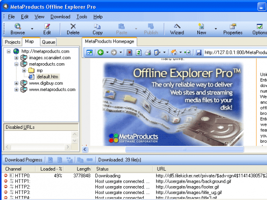 Offline Explorer Pro Screenshot 1