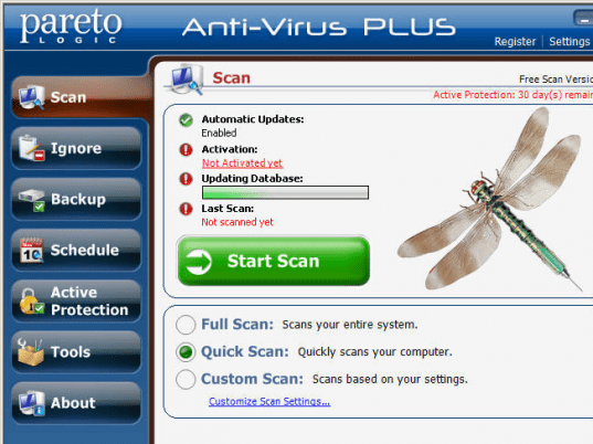 ParetoLogic Anti-Virus PLUS Screenshot 1