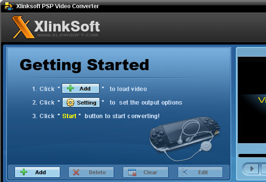 Xlinksoft PSP Video Converter Screenshot 1