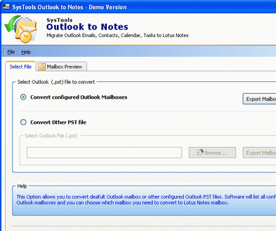 Outlook to NSF Screenshot 1