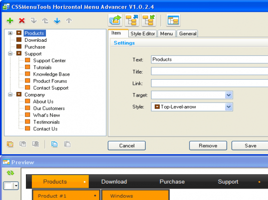 Horizontal Menu Advancer for Expression Web Screenshot 1