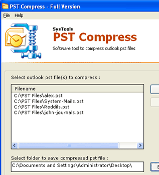 SysTools PST Compress Screenshot 1