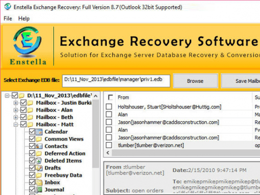Exchange Mailbox Repair Tool Screenshot 1