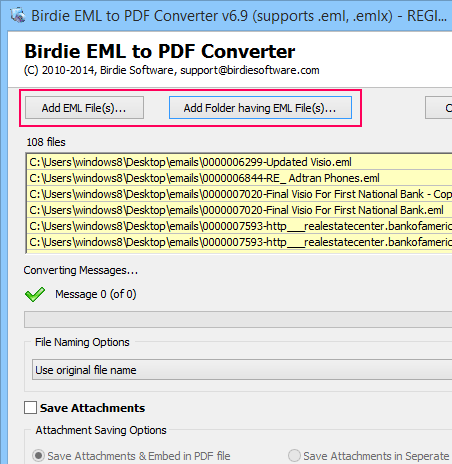EML to PDF Converter Screenshot 1