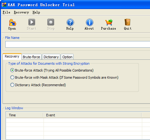 RAR Password Unlocker Screenshot 1
