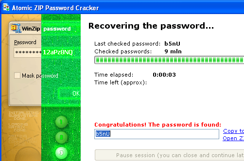 Atomic ZIP Password Recovery Screenshot 1