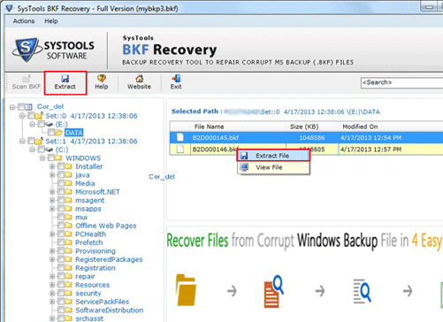 Restore NTBackup File Screenshot 1