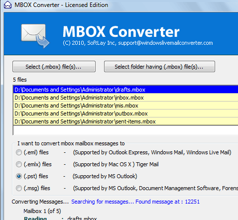 MBOX Extractor Screenshot 1