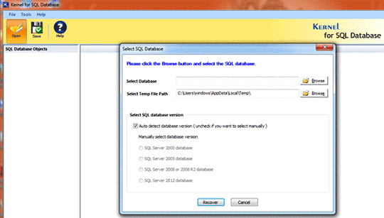 MS SQL Server Recovery Tool Screenshot 1