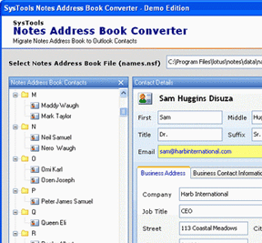 Shift Notes Contacts to PST Screenshot 1