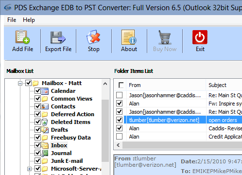 EDB Repair Software Screenshot 1