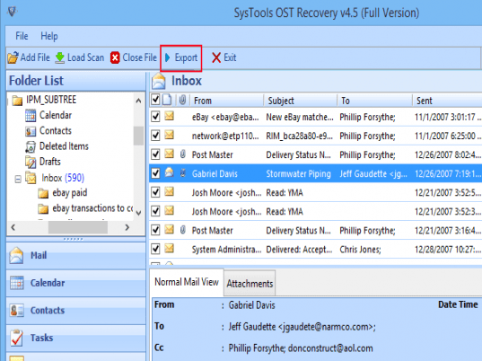 Outlook OST to PST Screenshot 1