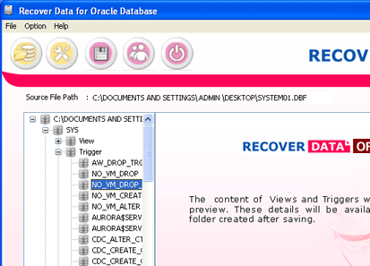 Oracle DBF Recovery Screenshot 1