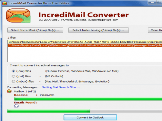 IncrediMail Transfer to Mac Screenshot 1