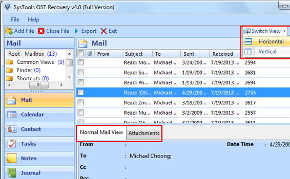 Repair Outlook 2007 OST Files Screenshot 1