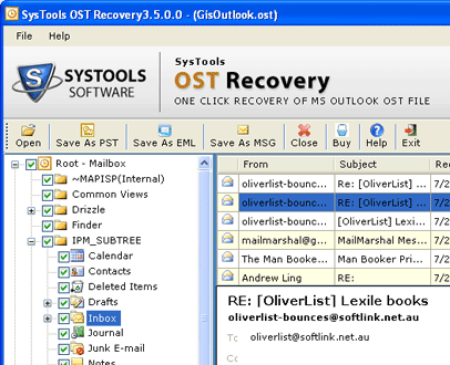 Outlook OST File Size Screenshot 1