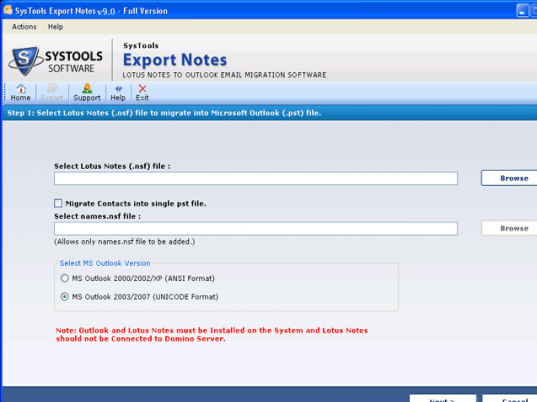Lotus Notes Email in Outlook Screenshot 1